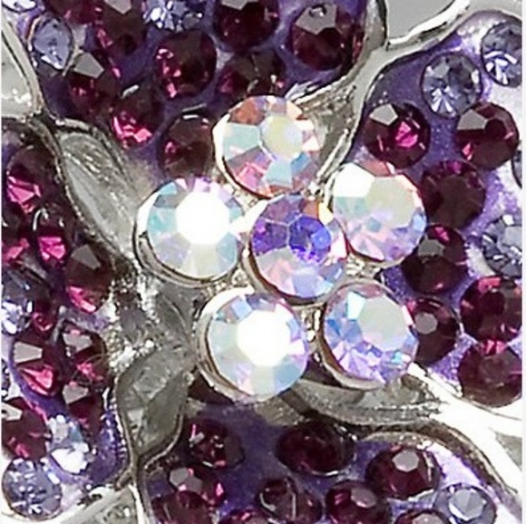 GUESS Purple Crystal Floral Ring - Picture 5 of 8